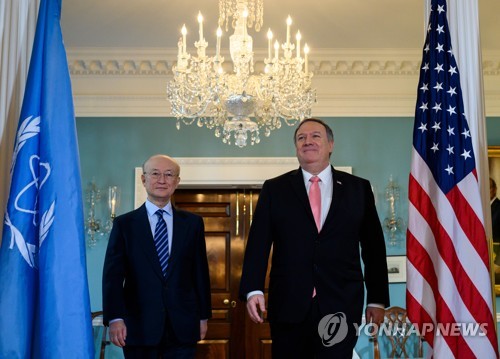 폼페이오 국무장관과 아마노 IAEA 사무총장