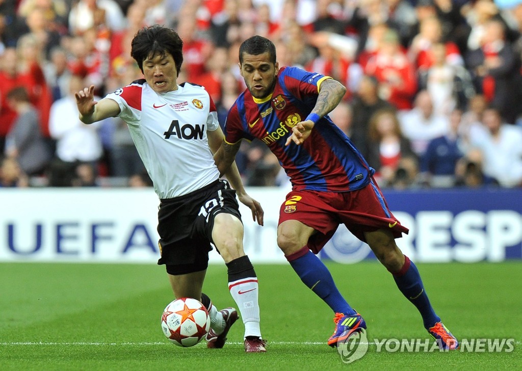 2010-2011 UEFA 챔피언스리그 결승전에서 활약한 박지성.