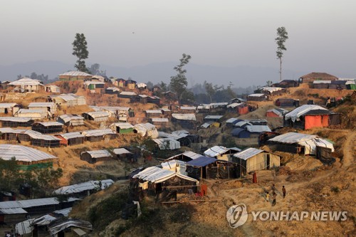방글라데시서 피란 생활하는 로힝야족 난민 거주지