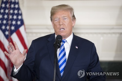 이란 핵합의 탈퇴 선언하는 트럼프 미국 대통령