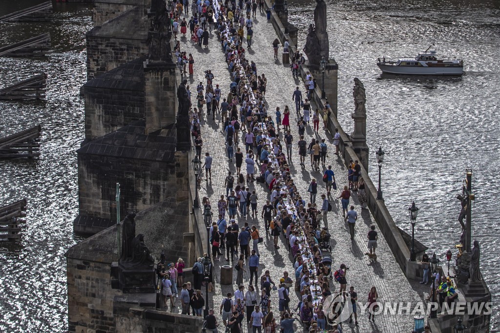 CZECH REPUBLIC GASTRONOMY GIANT DINNER PARTY CHARLES BRIDGE