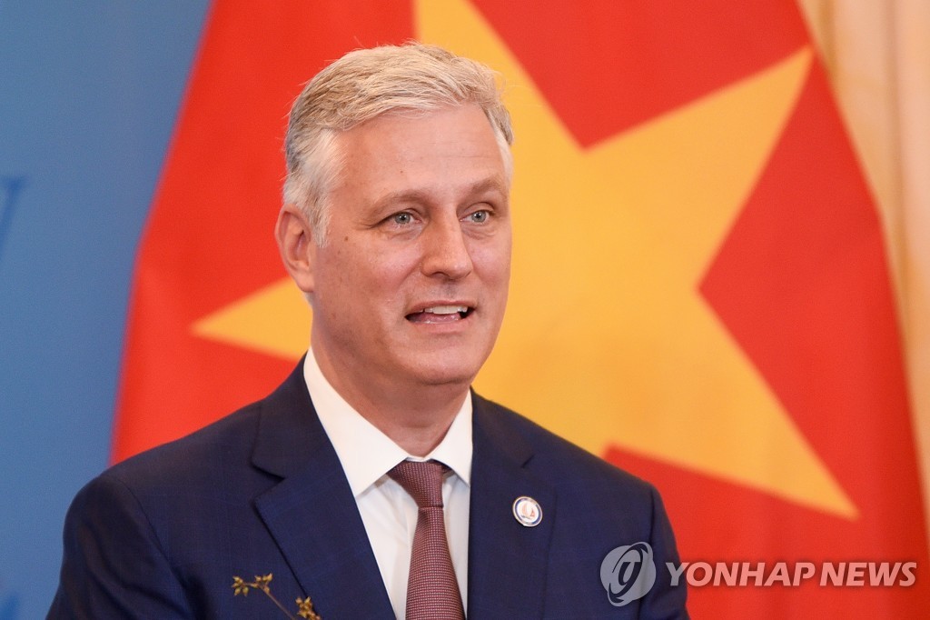 강연하는 오브라이언 백악관 국가안보보좌관