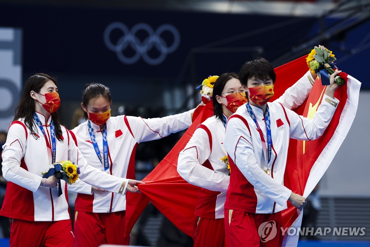 도쿄 올림픽 여자 계영 800ｍ에서 우승한 중국