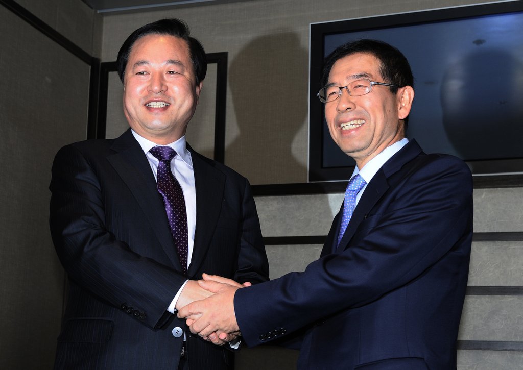 박원순-김두관 "서로가 멘토, 협력하자"