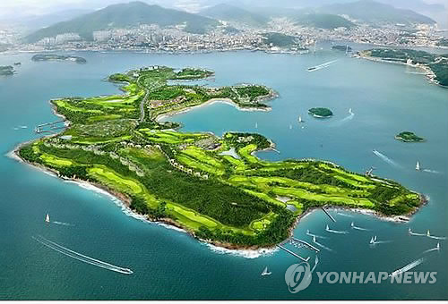 4면이 바다..여수 경도골프장