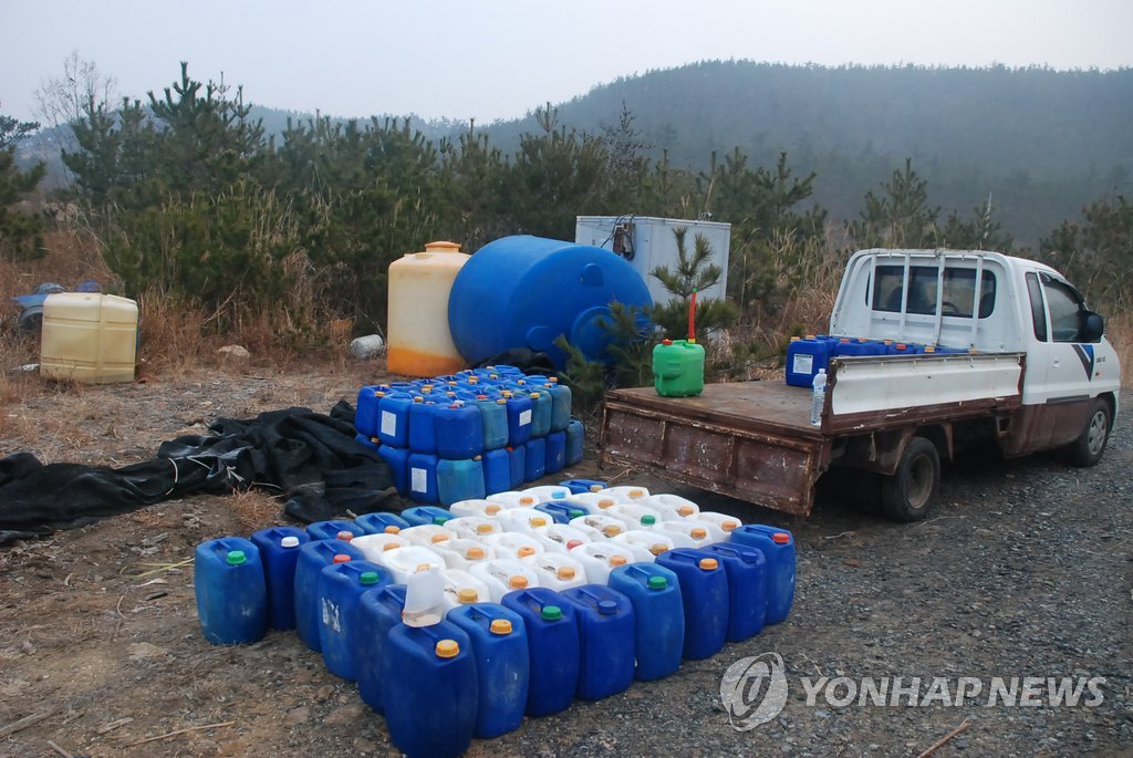 김 양식장에 사용된 공업용 무기산