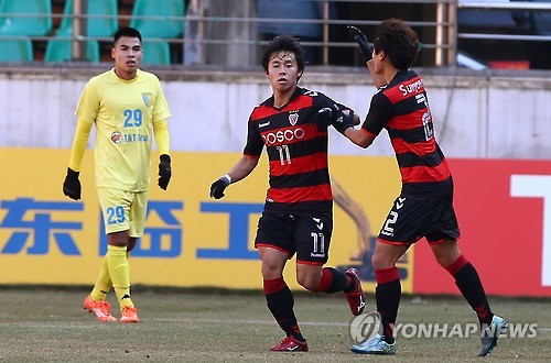 심동운, '최진철호 첫골 신고'