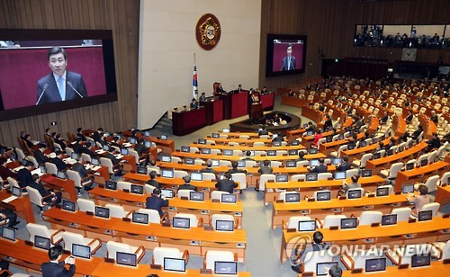 교섭단체 대표연설하는 더불어민주당 이종걸 원내대표