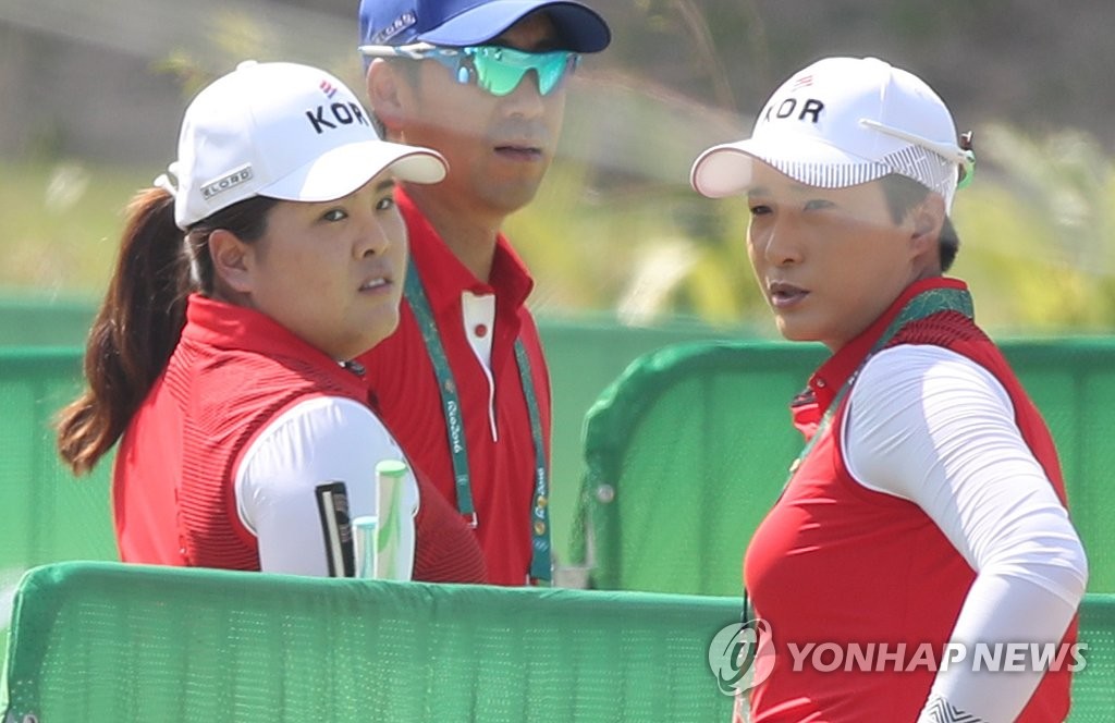 2016년 리우데자네이루 올림픽 당시 박인비(왼쪽)와 박세리 감독 