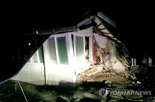 경주 지진 당시 무너진 건물