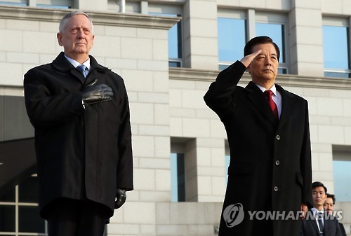 경례하는 한·미 국방장관