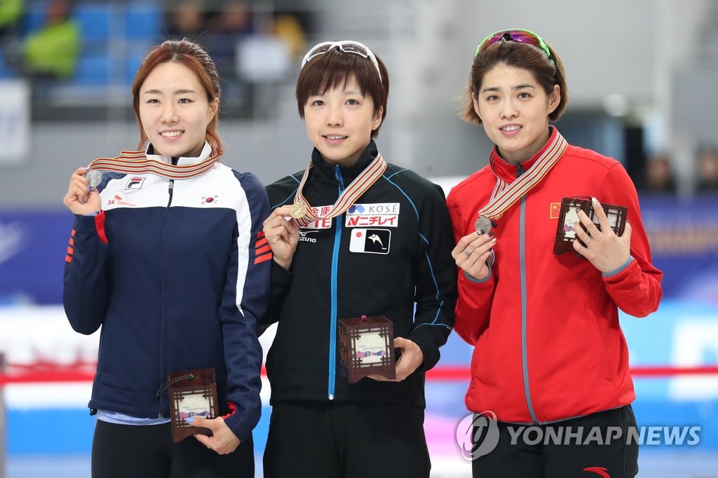 스피드스케이팅 여자 500m 수상자들