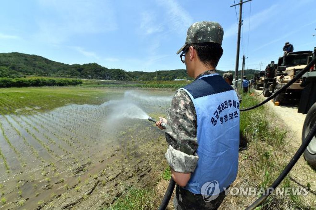 공군 8전비, 가뭄 피해 지역에 긴급 급수지원