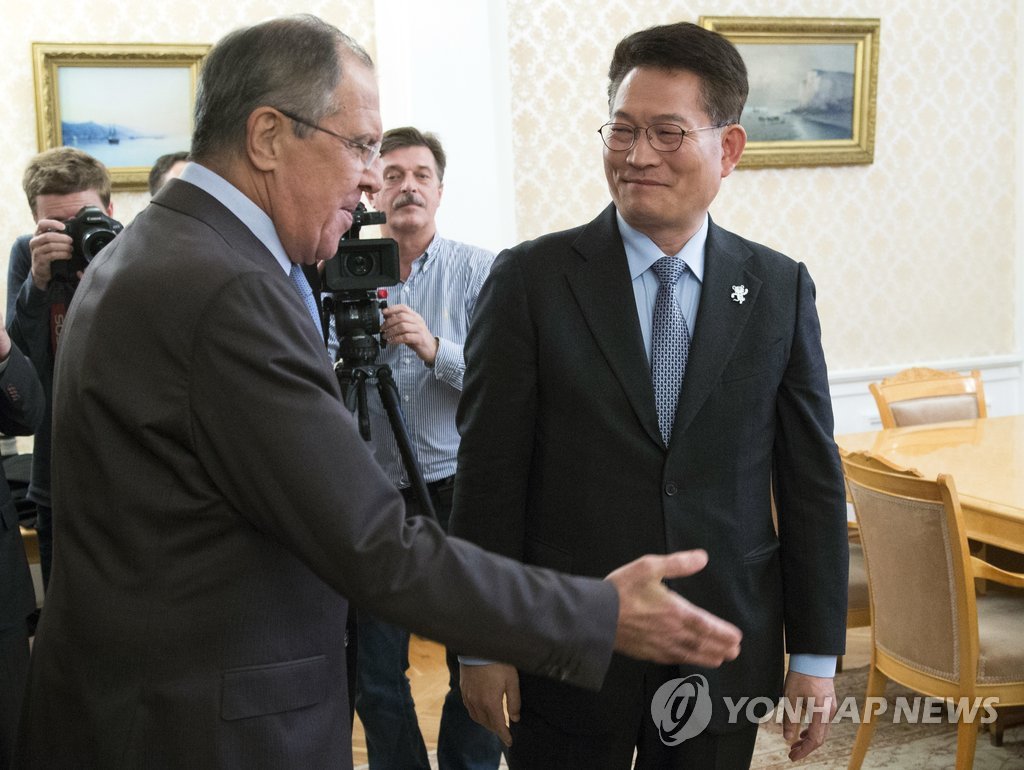 러시아 외무장관 만난 송영길 북방협력위원장