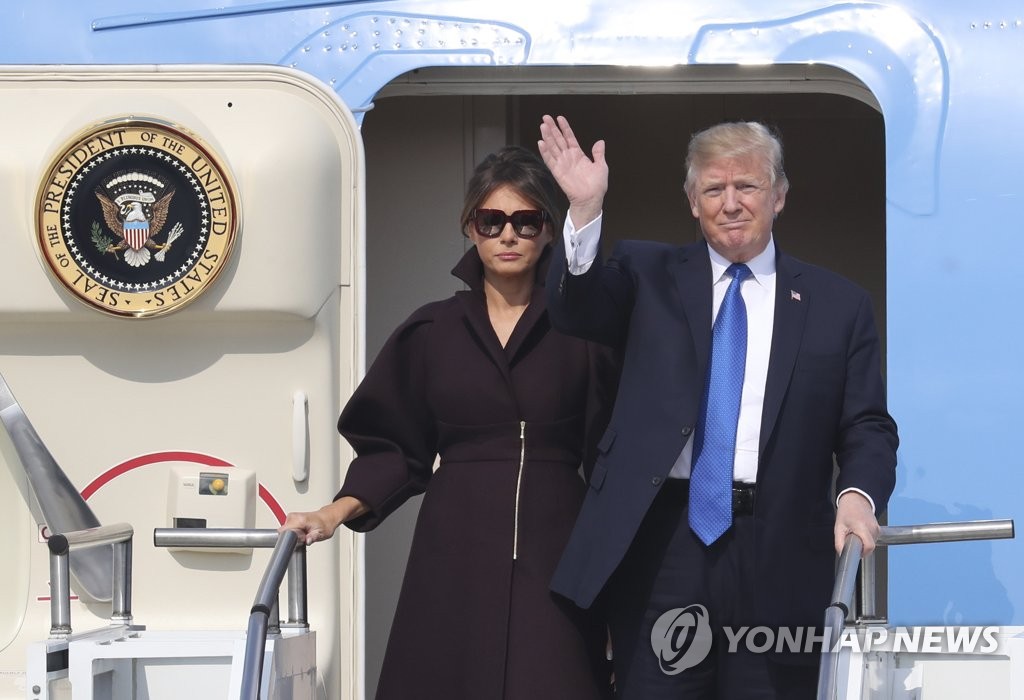 トランプ米大統領　韓国に到着