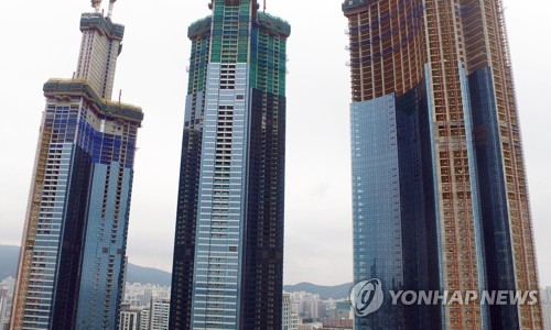 공사 중단된 해운대 엘시티