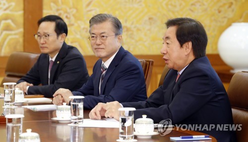 여야정협의체, 발언하는 김성태 자유한국당 원내대표