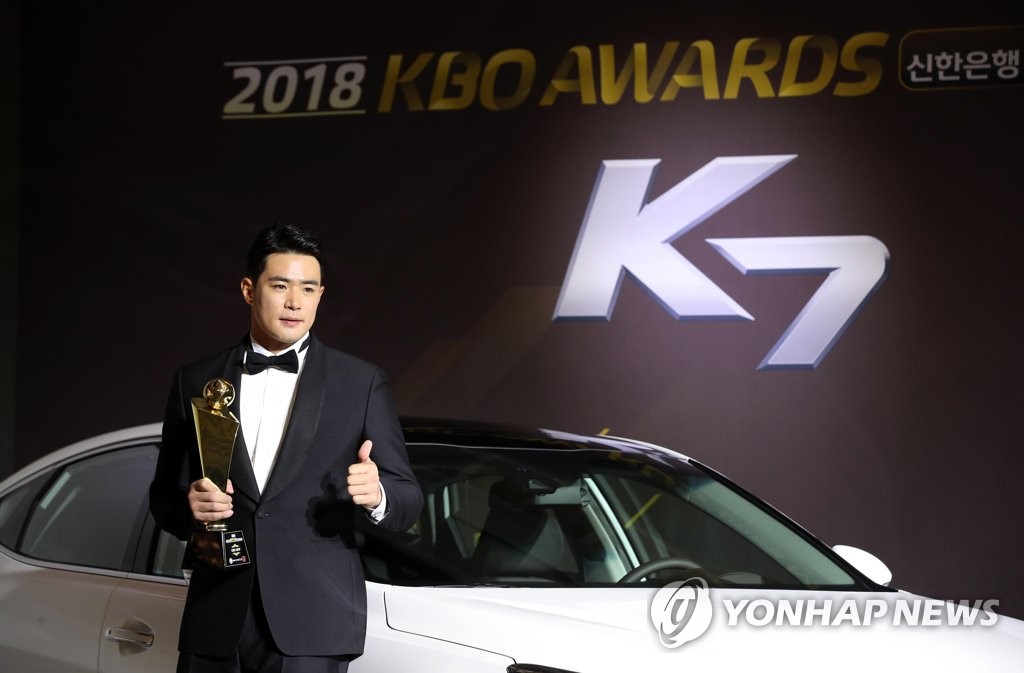 2018 KBO리그 MVP로 선정된 두산 김재환