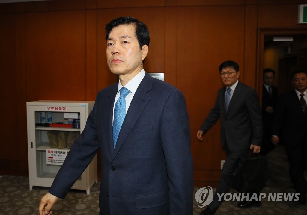 기업심사위 참석하는 김태한 삼바 대표