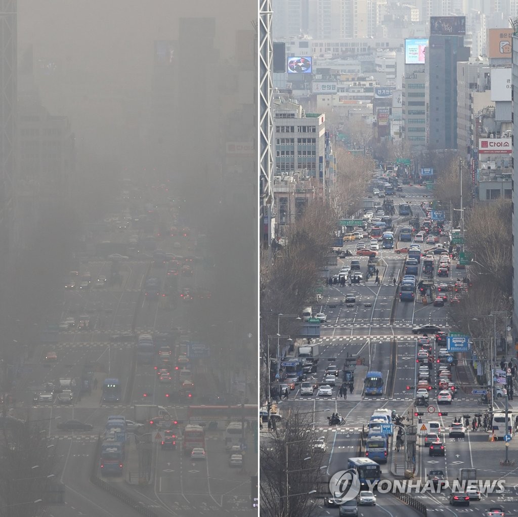 하루 만에 물러간 서울 도심 미세먼지