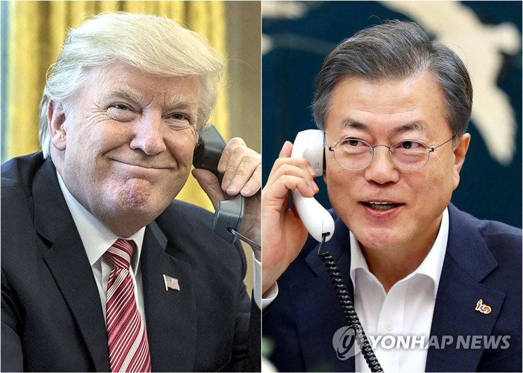 韓米首脳が電話協議 米朝会談控え 韓米首脳が電話協議 米朝会談控え