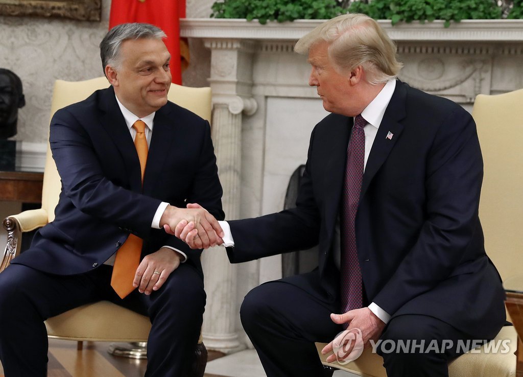 트럼프 미국 대통령, 헝가리 총리 면담