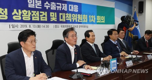일본수출규제 대응 당정청 대책위에서 발언하는 성윤모