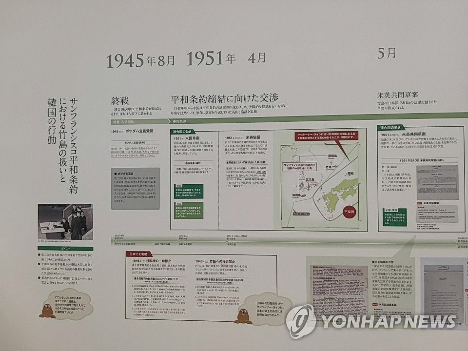 일본의 독도 영유권 주장 전시된 '영토·주권 전시관'