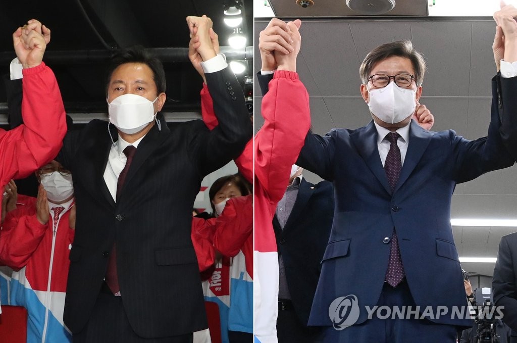 서울·부산시장 선거, 오세훈·박형준 압승 예측