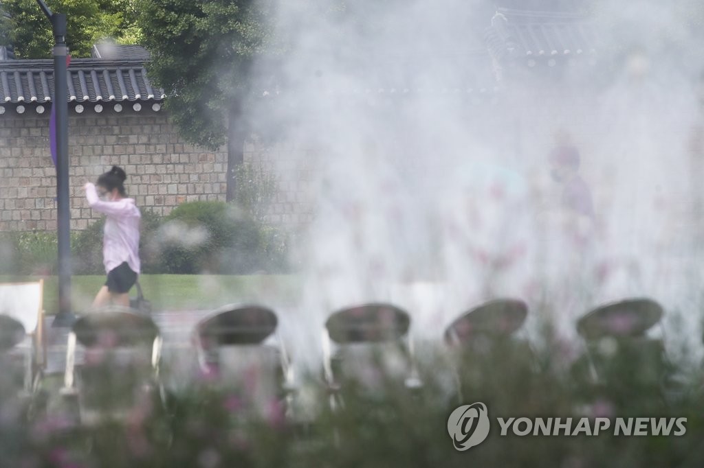 더위 식히는 물안개