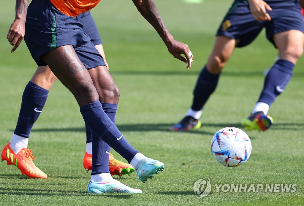 훈련하는 포르투갈 선수들