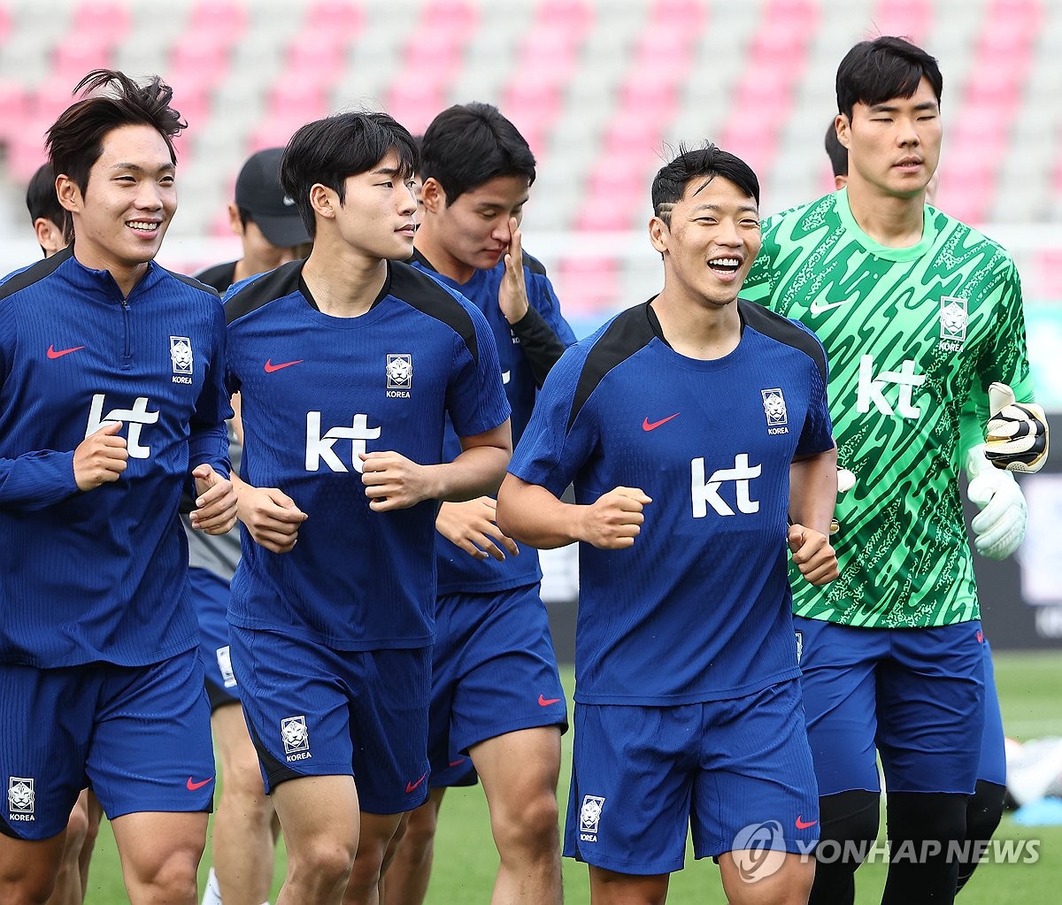 오픈트레이닝 하는 축구 대표팀