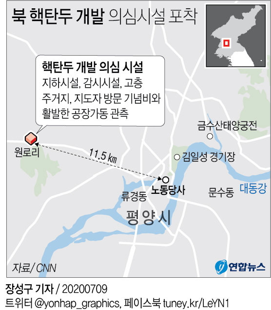 [그래픽] 북한 핵탄두 개발 의심시설 포착