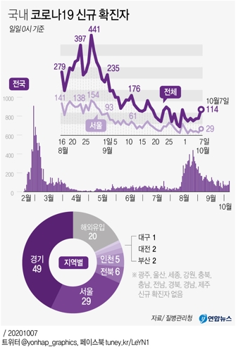  국내 코로나19 신규 확진자