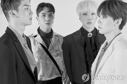 This promotional image provided by YG Entertainment shows WINNER, which on April 4, 2017, made a comeback in 14 months with EP album "Fate Number For." (Yonhap) 