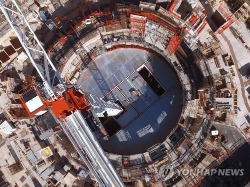 A file photo of the construction site of the International Thermonuclear Experimental Reactor (ITER) in Cadarache, France. (Photo courtesy of the ITER) (Yonhap)
