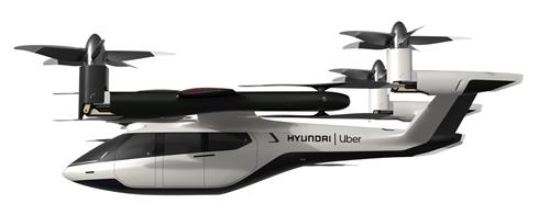This photo provided by Hyundai Motor shows the S-A1, a personal air vehicle concept jointly developed with the U.S. ride-hailing company Uber Technologies. (PHOTO NOT FOR SALE) (Yonhap)