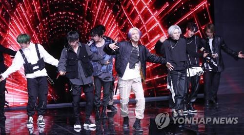 DKB showcases its debut album "Youth" on Feb. 3, 2020. (Yonhap)