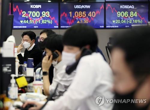 (LEAD) Seoul stocks dip over 1.5 pct on virus concerns