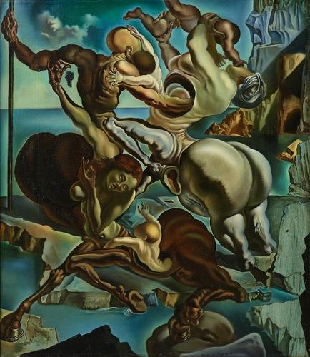 This image, provided by the Ministry of Culture, Sports and Tourism, shows Salvador Dali's 1940 painting "Family of marsupial Centaurs." (PHOTO NOT FOR SALE)(Yonhap) 