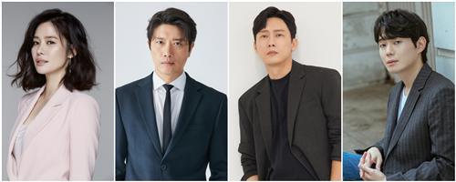 Cast members of the new Netflix series "The Bequeathed" are seen in these photos provided by their agencies. From left are Kim Hyun-joo, Park Hee-soon, Park Byun-eun and Ryu Kyung-soo. (PHOTO NOT FOR SALE) (Yonhap)