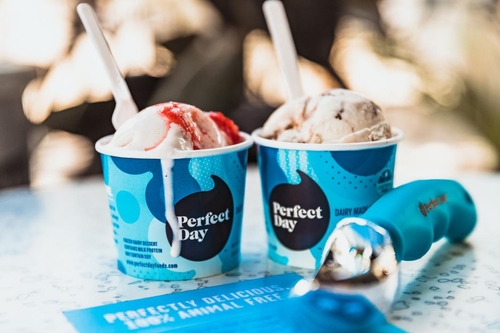 This photo, provided by SK Inc. shows the ice cream made with plant-based dairy ingredients developed by Perfect Day on Nov. 24, 2022. (PHOTO NOT FOR SALE) (Yonhap)