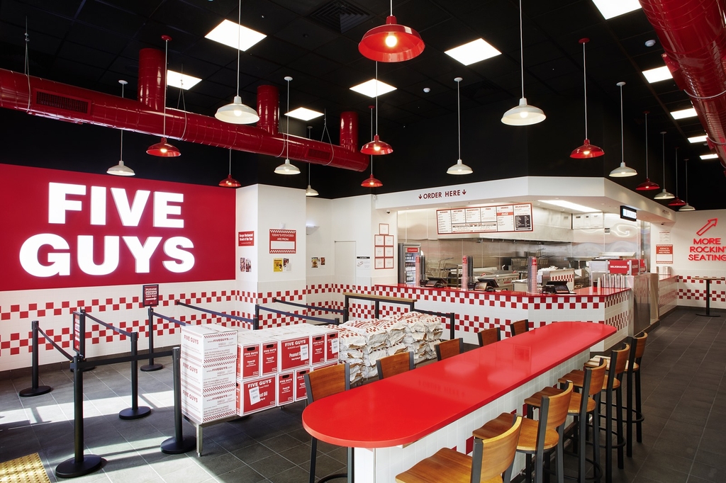 A photo of the Five Guys restaurant set to open in Gangnam, southern Seoul, provided by its operator FG Korea Inc. on June 22, 2023 (PHOTO NOT FOR SALE) (Yonhap) 