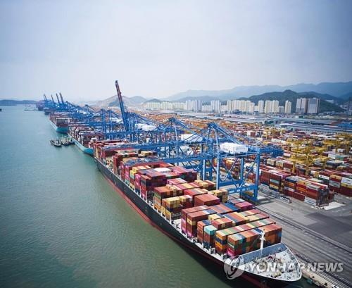 This photo, provided by the Busan Port Authority on Nov. 23, 2023, shows a port in the southeastern city of Busan. (Yonhap)
