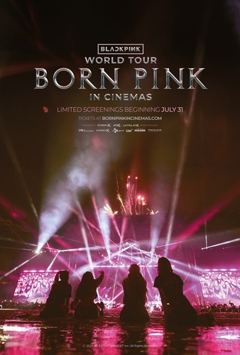 An English poster for a film capturing K-pop girl group BLACKPINK's "Born Pink" world tour, provided by YG Entertainment (PHOTO NOT FOR SALE) (Yonhap)