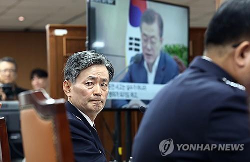 Cho Ji-ho, comisionado general de la Agencia de Policía Nacional de Corea, asiste a una auditoría parlamentaria de su agencia en Seúl el 11 de octubre de 2024. (Yonhap)