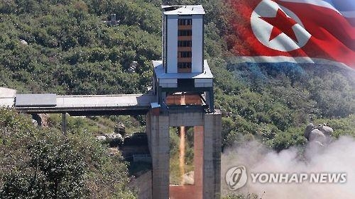 エンジン燃焼実験が行われた北朝鮮・東倉里の西海衛星発射場＝（聯合ニュースＴＶ）