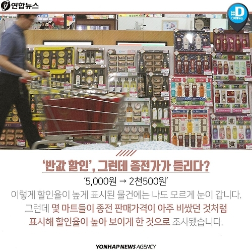 <카드뉴스> 소비자 기만한 대형마트…과징금은 고작 1천만원? | 연합뉴스