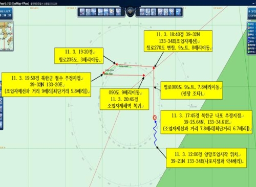 S호 나포·복귀 시까지 이동 요도