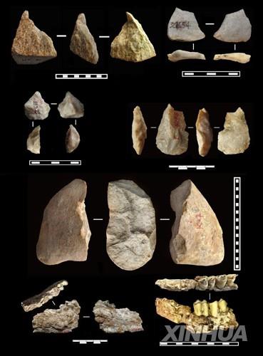 중국 란톈(藍田)현의 210만년 전 지층에서 발견된 석기